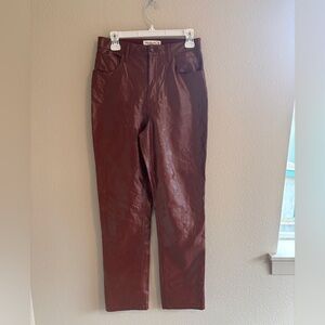 Abercrombie & Fitch The 90’s Straight ultra high rise faux leather pants